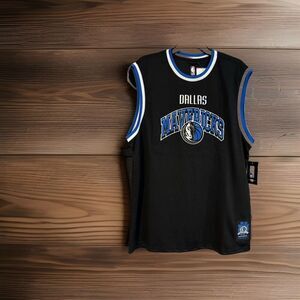 Dallas Mavericks XL Black Basketball Club Jersey Embroidered Logo Sleeveless